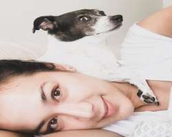 She has a pet dog with whom she likes to spend time She has a pet dog with whom she likes to spend time.